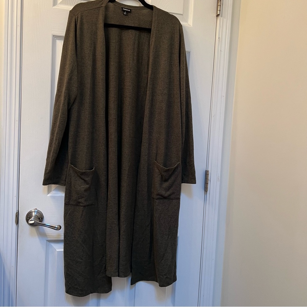 Cozy Long Forest Green Cardigan